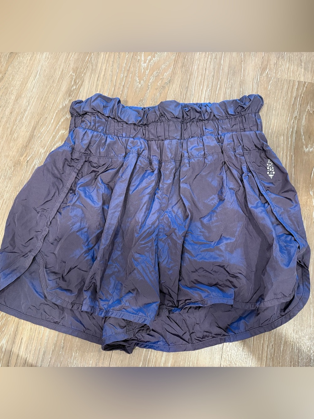 Free People Purple Elastic-Waist Athletic Shorts